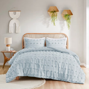 English Elm Twin/Twin Soft Clip Jacquard Comforter Set with Antimicrobial Polyester Fill, Sham Included, 68x90 B035P203264