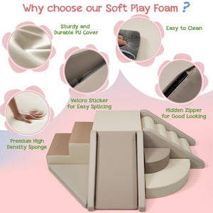 English Elm 9-piece Soft Foam Toddler Climbing Play Set with Velcro Blocks for Indoor Playrooms Colorful N710P444692E