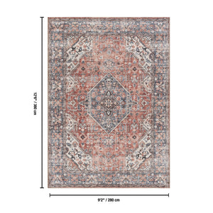English Elm Majestic Persian Medallion Polyester Area Rug Stain Resistant Low Pile Living Room B186P428884