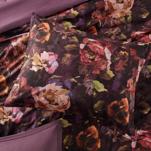 English Elm 4-piece King Velvet Floral Comforter Set with Ruched Pillow for Romantic Bedrooms B035P463194