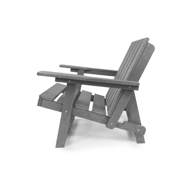 English Elm Shoreline Recycled Hdpe Folding Adirondack Chair Fully Assembled Modern Patio Seating Gray B2745P409683