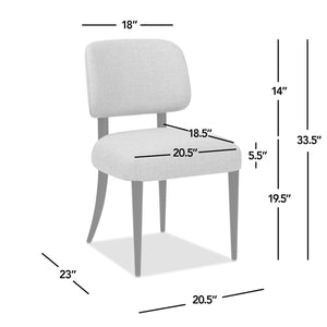 English Elm Jennifer Taylor Home - Harriet Split Back Upholstered Dining Side Chair Set of 2 in Merino Gray Wool Blend with Espresso Legs B2719P269266