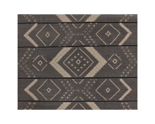 Sunpan Asana Hand-Woven Rug - Sustainable Black and Tan Medallion Design for Indoor and Outdoor Spaces 8' X 10'