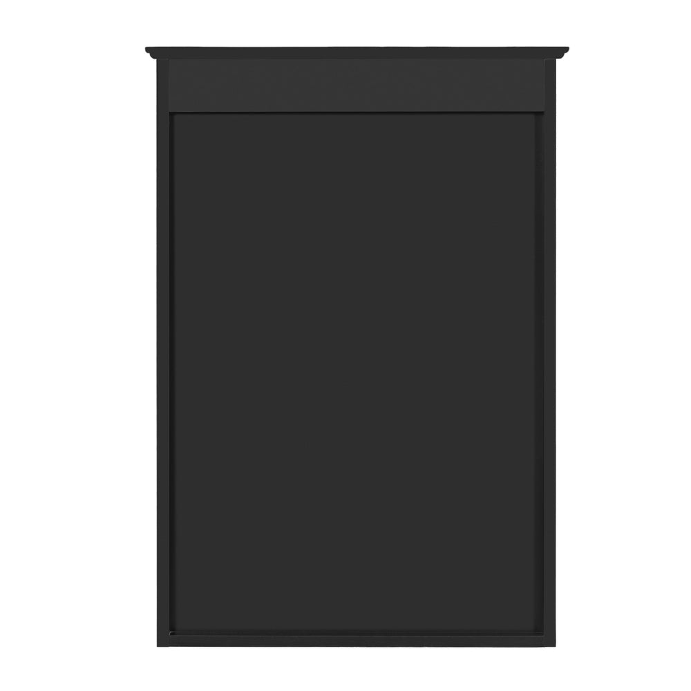 English Elm 20'' Half-Moon Wall Medicine Cabinet with Mirror, Solid Wood Frame, Soft-Close Hinges, Space-Saving Elegance Black N710P313827B