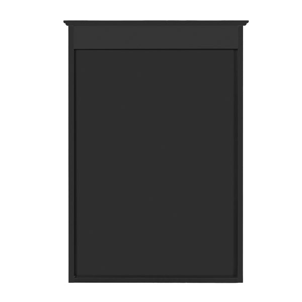 English Elm 20'' Half-Moon Wall Medicine Cabinet with Mirror, Solid Wood Frame, Soft-Close Hinges, Space-Saving Elegance Black N710P313827B