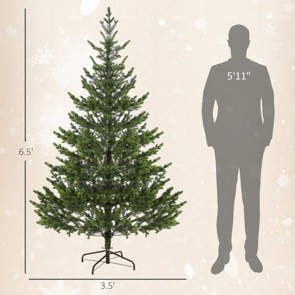 English Elm 6.5ft Artificial Cedar Tree with Pe Needles and Steel Base for Indoor Holiday Decor T3971P419248