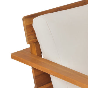 English Elm 4-piece Acacia Wood Outdoor Conversation Set Mid-century Patio with Quick-dry Cushions N767P359942T