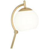 Robert Abbey Nova Table Lamp Modern Brass Finish White Cased Glass Shade