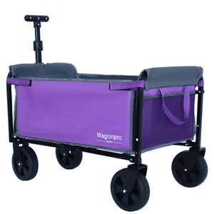 English Elm All-in-one Folding Camping Wagon with Bench Seating Storage and Pet Tether Outdoor Purple W2932P312714