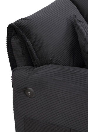 English Elm 3 In 1 Sleeper Sofa Couch Bed - Modern Black Fabric, Adjustable Comfort For Small Spaces & Guests W1420P225085