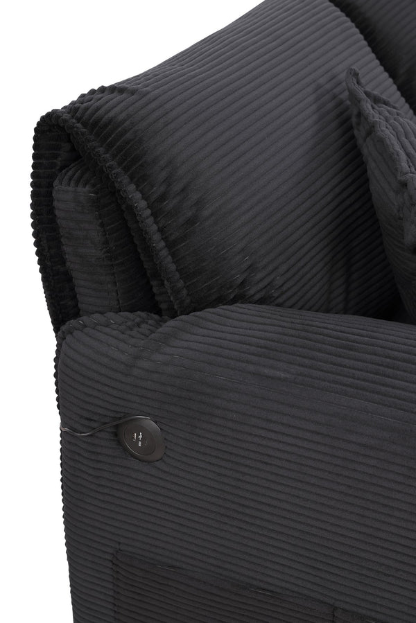 English Elm 3 In 1 Sleeper Sofa Couch Bed - Modern Black Fabric, Adjustable Comfort For Small Spaces & Guests W1420P225085