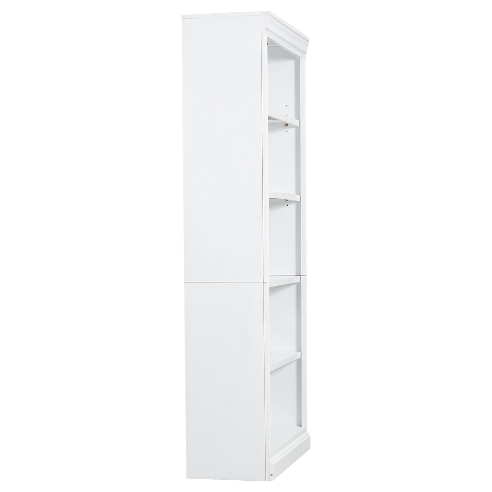 English Elm 83" 5-Tier Bookcase Suite with Adjustable Shelves, Solid Wood Frame, Cable Hole & 55lb Capacity White N751S191920K