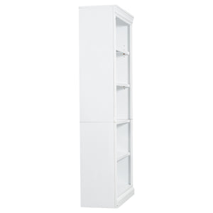 English Elm 83" 5-Tier Bookcase Suite with Adjustable Shelves, Solid Wood Frame, Cable Hole & 55lb Capacity White N751S191920K