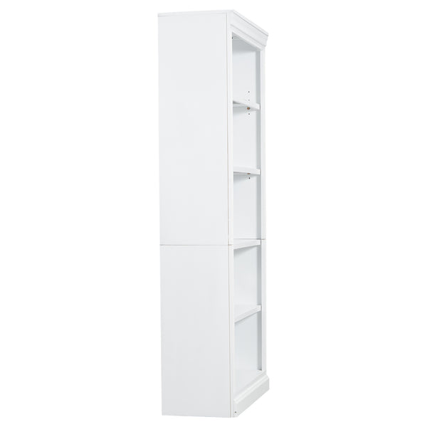 English Elm 83" 5-Tier Bookcase Suite with Adjustable Shelves, Solid Wood Frame, Cable Hole & 55lb Capacity White N751S191920K
