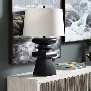 Crestview Collection 31"H Zane Contemporary Resin Table Lamp With Sculptural Design & 3-way Socket For Versatile Lighting   Cvavp2047b
