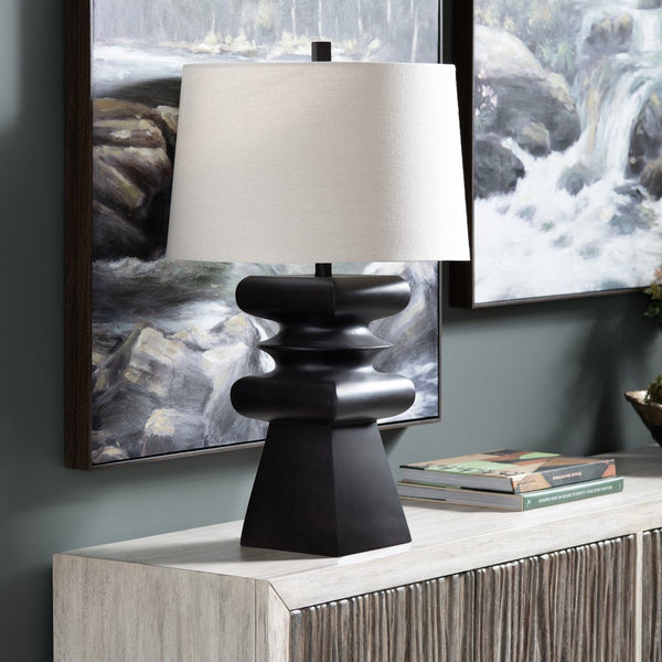 Crestview Collection 31"H Zane Contemporary Resin Table Lamp With Sculptural Design & 3-way Socket For Versatile Lighting   Cvavp2047b