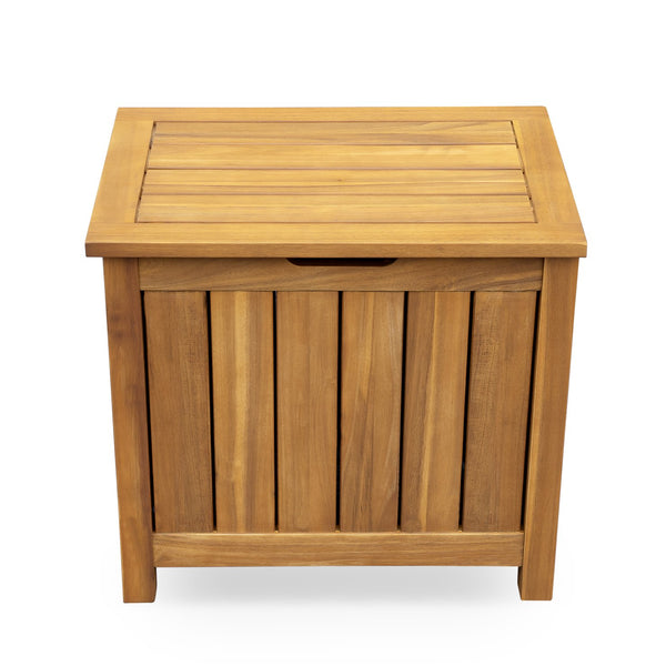 English Elm Christopher Knight Home® - Portside Teak 30-Gallon Wood Deck Box — Solid Acacia, Weather & UV-Resistant Storage Bench with Lid Supports N775P251111T