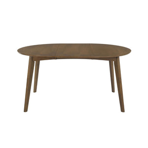 English Elm Oval Solid Wood 60" Extension Dining Table with Removable Leaf, Angled Legs, Dark Walnut Finish B016P368765