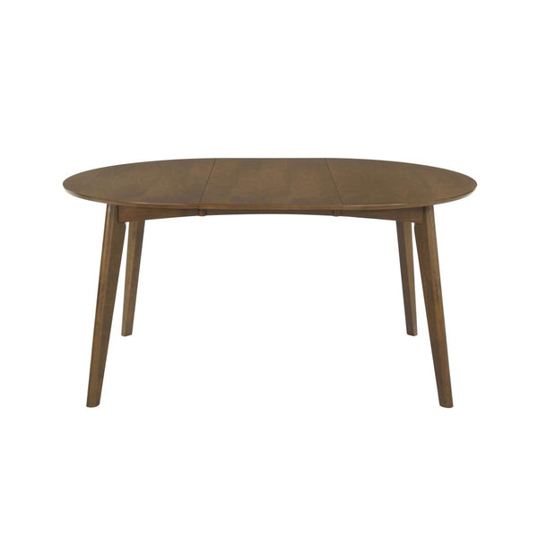 English Elm Oval Solid Wood 60" Extension Dining Table with Removable Leaf, Angled Legs, Dark Walnut Finish B016P368765