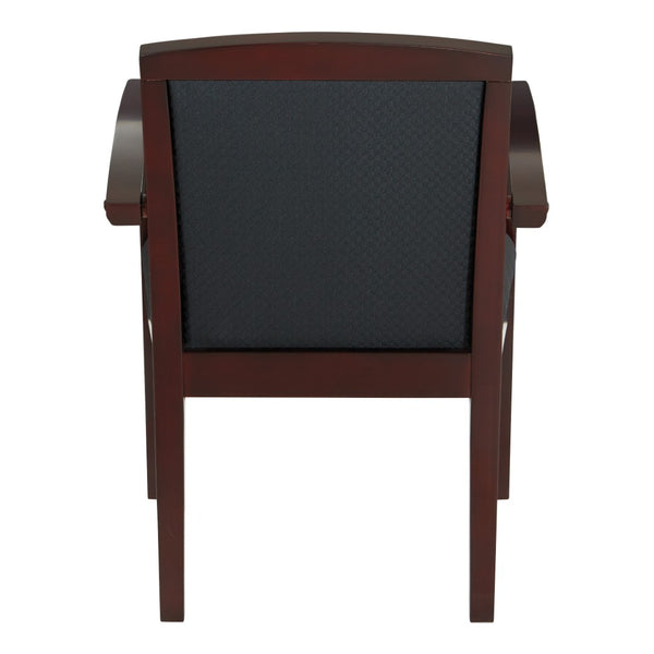 OSP Home Furnishings Upholstered Guest Chair Solid Hardwood Frame Mahogany Finish for Office Reception Rooms KEN79MAH-3