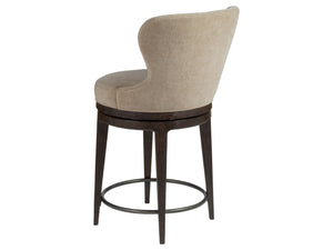 Lexington Artistica Home Willa Swivel Counter Stool - Plush Memory Foam, Solid Oak Frame, Unique Velvet Finish, Chic Design Mocha Wood 2325-895-01