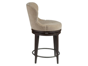 Lexington Artistica Home Willa Swivel Counter Stool - Plush Memory Foam, Solid Oak Frame, Unique Velvet Finish, Chic Design Mocha Wood 2325-895-01