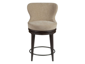 Lexington Artistica Home Willa Swivel Counter Stool - Plush Memory Foam, Solid Oak Frame, Unique Velvet Finish, Chic Design Mocha Wood 2325-895-01