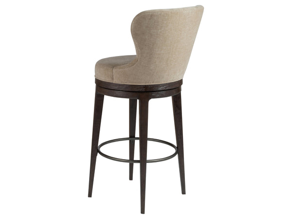 Lexington Artistica Home Willa Swivel Counter Stool - Plush Memory Foam, Solid Oak Frame, Unique Velvet Finish, Chic Design Mocha Wood 2325-896-01