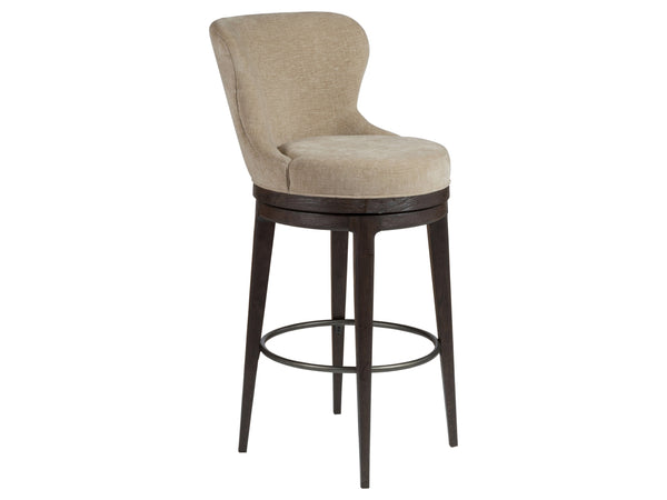 Lexington Artistica Home Willa Swivel Counter Stool - Plush Memory Foam, Solid Oak Frame, Unique Velvet Finish, Chic Design Mocha Wood 2325-896-01