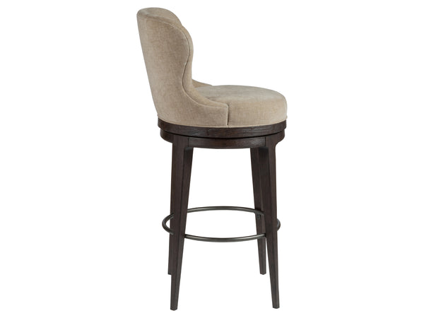 Lexington Artistica Home Willa Swivel Counter Stool - Plush Memory Foam, Solid Oak Frame, Unique Velvet Finish, Chic Design Mocha Wood 2325-896-01
