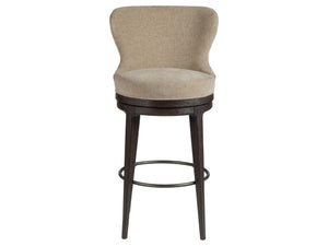Lexington Artistica Home Willa Swivel Counter Stool - Plush Memory Foam, Solid Oak Frame, Unique Velvet Finish, Chic Design Mocha Wood 2325-896-01