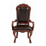 English Elm Brown and Cherry Oak Arm Chair With Nailhead Trim (Set Of 2)