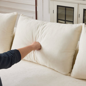 English Elm 108*68 Extra-Deep Modular Chenille Sofa - Cloud Comfort For 4, Fully Assembled White Sectional W1829S00060