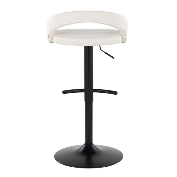 English Elm Adjustable Swivel Barstools Set of 3 Faux Leather Seat Black Metal Base Kitchen B202S02044