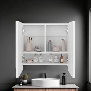 English Elm Patience Modern Medicine Cabinet with Two Swing Doors, 3 Spacious Shelves, White Scratch-Resistant Finish B128P375296