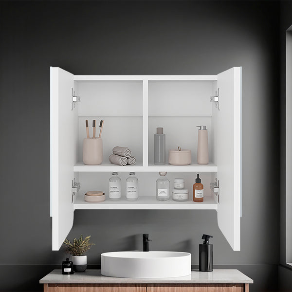 English Elm Patience Modern Medicine Cabinet with Two Swing Doors, 3 Spacious Shelves, White Scratch-Resistant Finish B128P375296