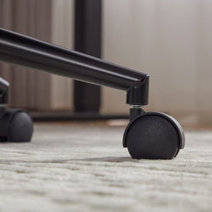 English Elm Office Ergonomic Mid-Back Chair with Double Sponge Cushions, Reclining 40° Base, Padded Arms and Wheels Brown W1143P373975