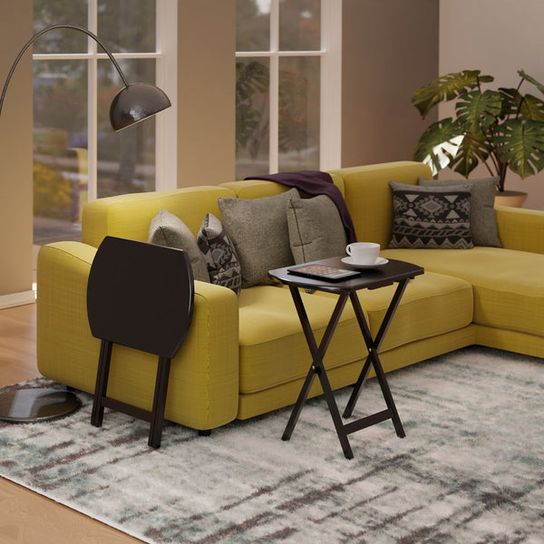 Winsome Wood Cade 2-piece Oversized Snack Table Set - Stylish, Foldable Convenience For Home & Patio Use! Coffee Solid ,Composite Wood 23294-winsome-wood