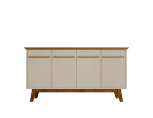 Manhattan Comfort Yonkers Mid-Century Modern Sideboard / Buffet Stand Off White and Cinnamon 232BMC12