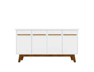 Manhattan Comfort Yonkers Mid-Century Modern Sideboard / Buffet Stand White 232BMC6