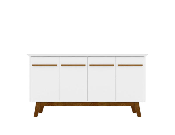 Manhattan Comfort Yonkers Mid-Century Modern Sideboard / Buffet Stand White 232BMC6