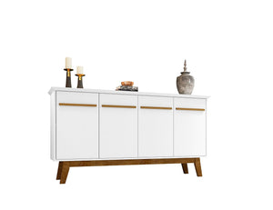 Manhattan Comfort Yonkers Mid-Century Modern Sideboard / Buffet Stand White 232BMC6