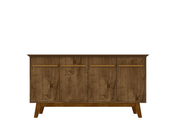 Manhattan Comfort Yonkers Mid-Century Modern Sideboard / Buffet Stand Rustic Brown 232BMC9