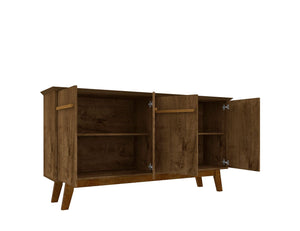 Manhattan Comfort Yonkers Mid-Century Modern Sideboard / Buffet Stand Rustic Brown 232BMC9