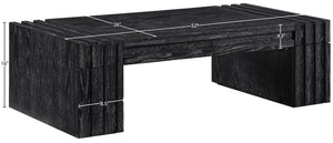 Meridian Furniture Stanton Oak Veneer Coffee Table with Six Hidden Drawers for Modern Living Rooms Black 232Black-C