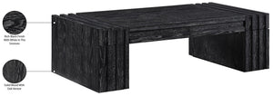 Meridian Furniture Stanton Oak Veneer Coffee Table with Six Hidden Drawers for Modern Living Rooms Black 232Black-C