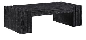 Meridian Furniture Stanton Oak Veneer Coffee Table with Six Hidden Drawers for Modern Living Rooms Black 232Black-C