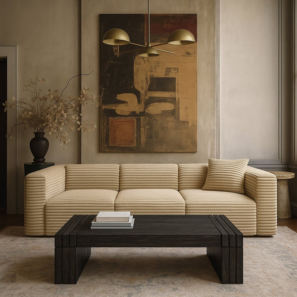 Meridian Furniture Stanton Oak Veneer Coffee Table with Six Hidden Drawers for Modern Living Rooms Black 232Black-C