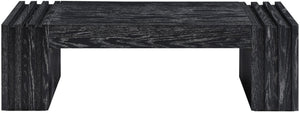 Meridian Furniture Stanton Oak Veneer Coffee Table with Six Hidden Drawers for Modern Living Rooms Black 232Black-C