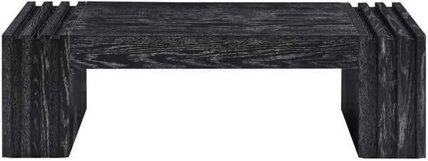 Meridian Furniture Stanton Oak Veneer Coffee Table with Six Hidden Drawers for Modern Living Rooms Black 232Black-C